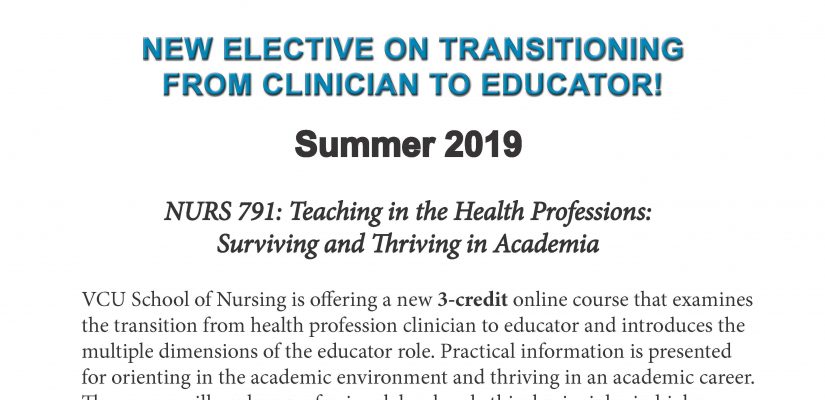 NEW Summer '19: Teaching in Health Professions